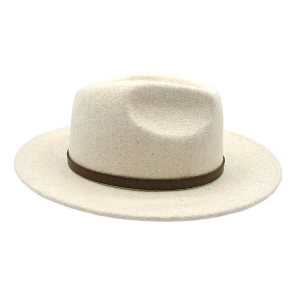 NEW Free People Wool Fedora Wyeth Rodeo Hat Off White One Size Western Boho NWT - Picture 3 of 13